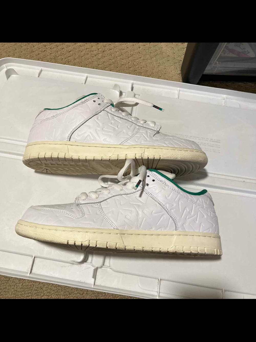 Nike SB Dunk Low x Ben G Size 10.5 White Green